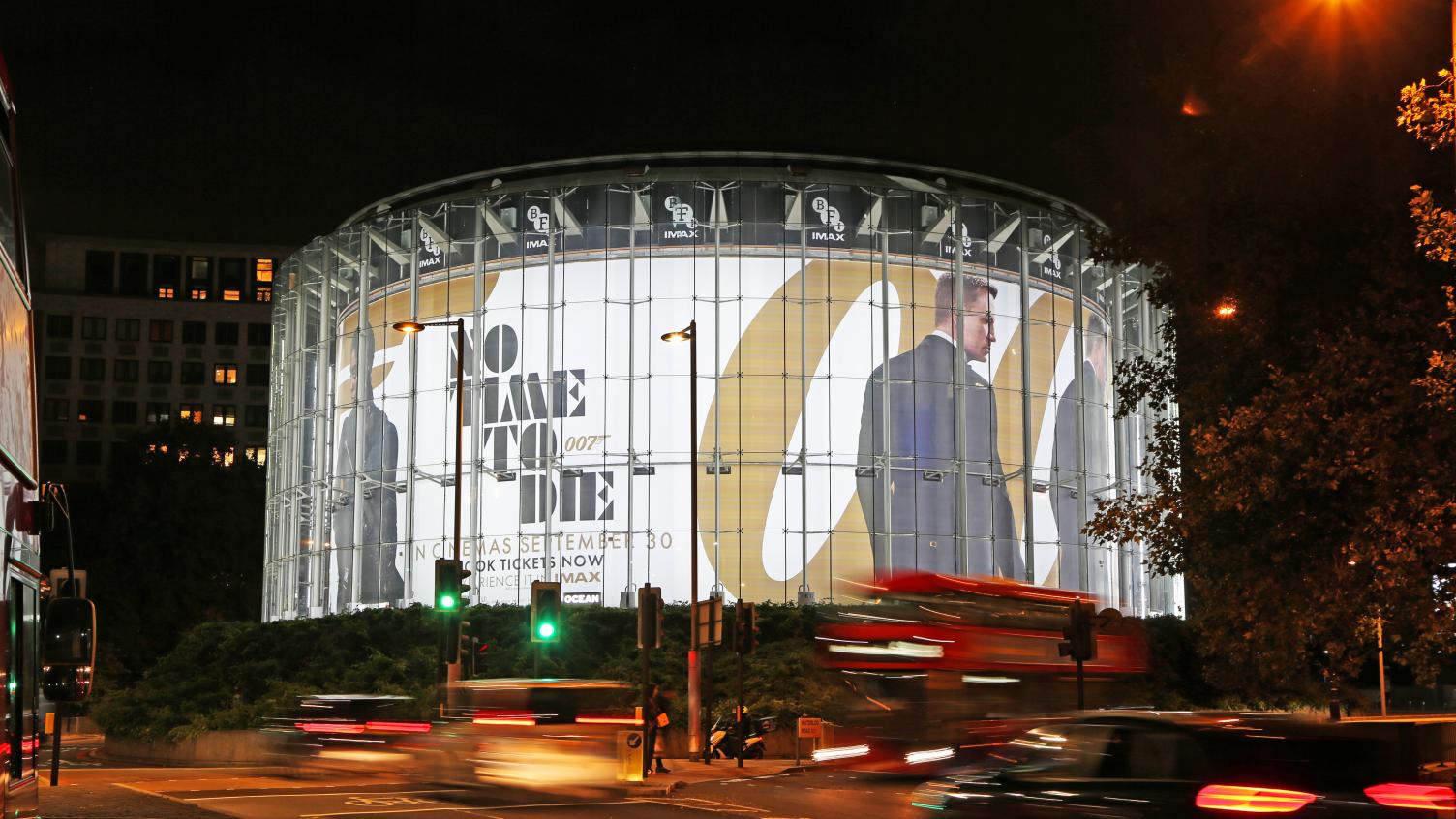 James Bond on BFI IMAX building